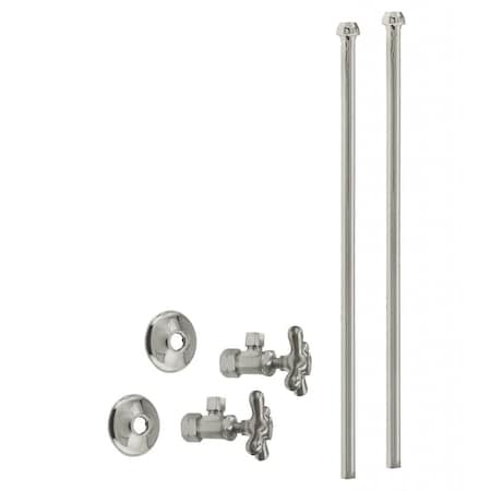 Westbrass Faucet Kit - 5/8" OD x 3/8" OD x 20" Bullnose in Satin Nickel D105KBNX-07